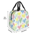 thumbnail image 2 of Yiaed Hand Drawn Colored Hearts Print Insulated Lunch Bag Reusable Cute Tote Lunch Box, Leakproof Cooler Lunch Bags for Work Office Travel School Picnic, 2 of 5