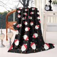 thumbnail image 2 of Black Christmas Santa Pattern Blanket,Comfortable Soft Lamb Wool Throw Blanket,All Season,Warm Lightweight Blankets for Sofa Bed Couch Living Room Chair,40"x50", 2 of 4