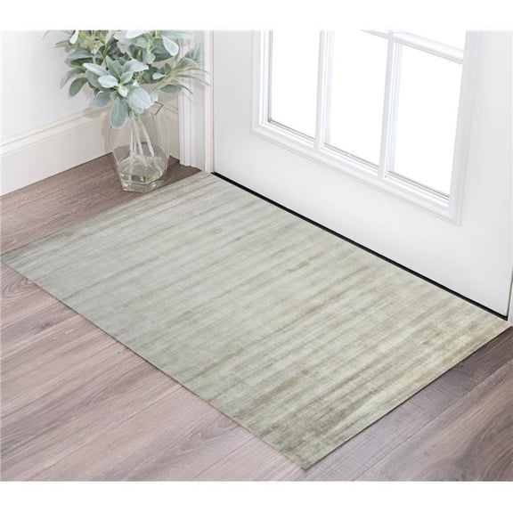 HomeRoots 570230 2 x 3 ft. Ivory & Gray Abstract Hand Woven Rectangle Area Rug