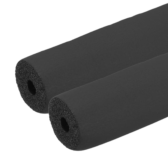 Uxcell 1/4" (6mm) ID x 1.3Ft x 0.35" Pipe Insulation Foam Tube, 2Pcs Pipe Cover Wrap Roll Bar Tubing for Handle Grip HVAC Air Conditioner Units, Black