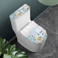 thumbnail image 3 of HELLHERO Flower Elastic Fabric Bathroom Seat Covers for Hotel Home, Adjustable Stretch Fit Dustproof, Dust-Proof, U-Shaped, 3 of 8