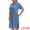 Sky Blue, variant on Midi Denim Short Sleeve Button Down Tunic Jean Dress 2XL Blue