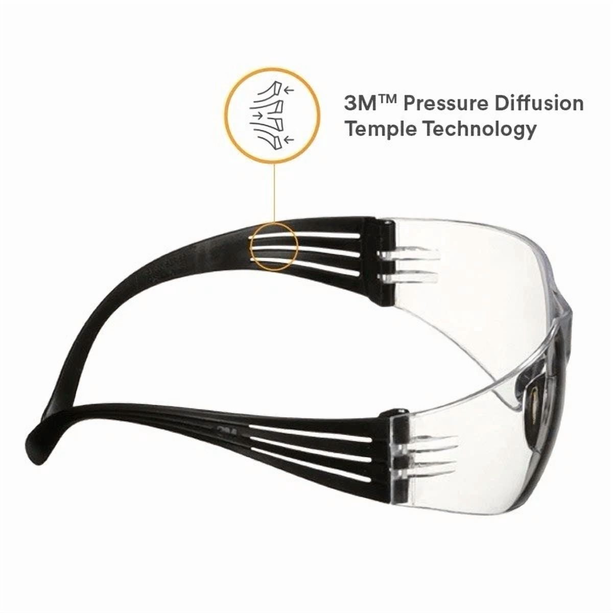 3 X 3M Securefit 100S Safety Glasses Ansi Z87, Anti-Fog,Scratch,Clear Lens