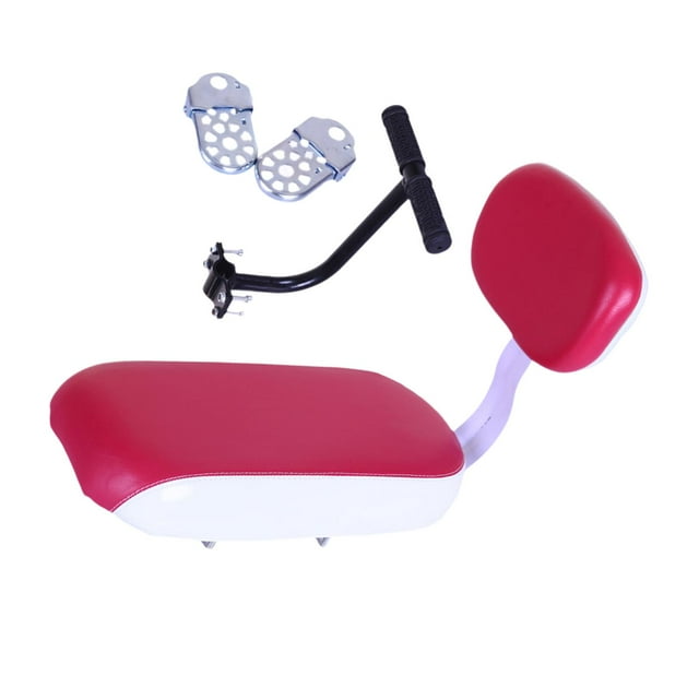 DYNWAVECA Rear Seat Cushion Armrest Footrest Set, Kids Carrier Seat, with Cushion, Backrest, Armrest Handrail, Footrest Rose Red