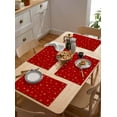 thumbnail image 6 of Placemats Set of 6, Christmas Red Woven Placemat, Linen Place Mats for Kitchen/Dining Tables, Winter Snowflakes Xmas Retro Washable Table Mats for Party, 6 of 8