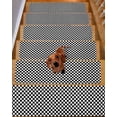 thumbnail image 2 of Stair Treads for Wooden Steps, Black White Plaid Peel and Stick Stair Treads with Adhesive, Modern Buffalo Check Gingham Art Non Slip Indoor Stairs Runner Rugs Mats for Elders Dogs 8"x30"10PCS, 2 of 7