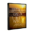 thumbnail image 3 of Stupell Industries Happiness Comes In Waves Phrase Graphic Art Jet Black Floating Framed Canvas Print Wall Art, Design by K. Kaufman, 3 of 6