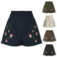 thumbnail image 2 of Fengactive Women's Mushroom Embroidery Shorts Clothing Summer Casual Elastic Waist Sweat Shorts, 2 of 6