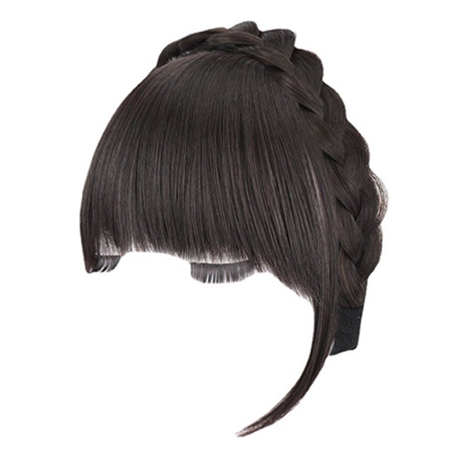 Diadema de pelo falso para mujer y niña, peluca con flecos, flequillo, diadema, Clips de extensión de cabello, accesorios para el cabello, Clips para
