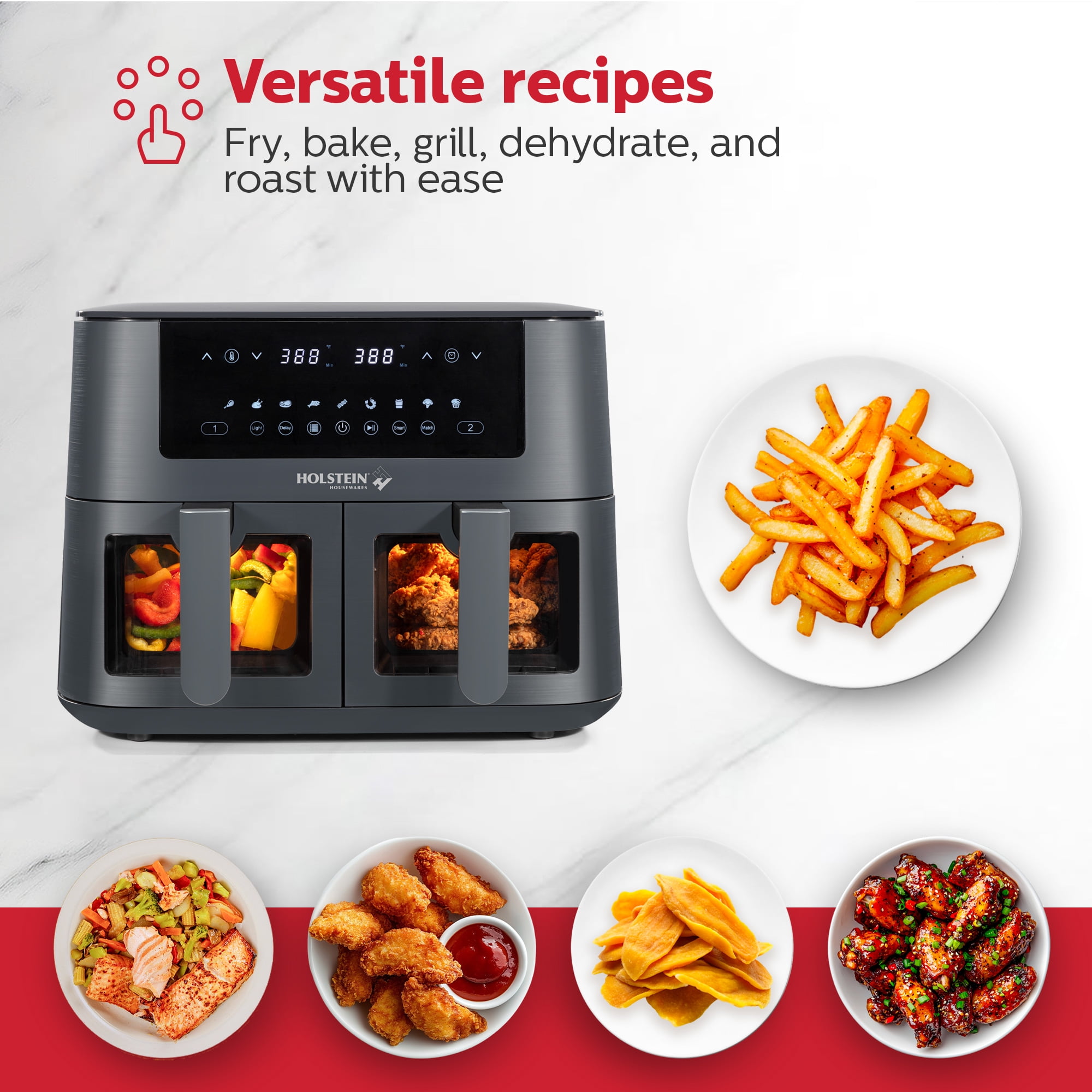Holstein Housewares 8.4 QT Dual Basket Digital Air Fryer