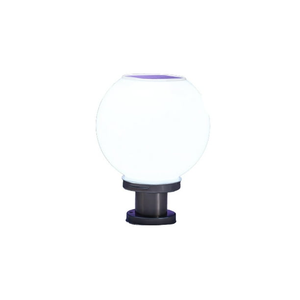 Matsuzay Luz de columna redonda de acero inoxidable, lámpara de poste alimentada por energía Solar, herramienta de iluminación de pilar de camino de Iluminación y accesorios Luz blanca 25cm Matsuzay HA072933-03