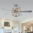 thumbnail image 2 of Kyana 6-light Crystal 5-blade 52-inch Chrome Ceiling Fan, 2 of 5