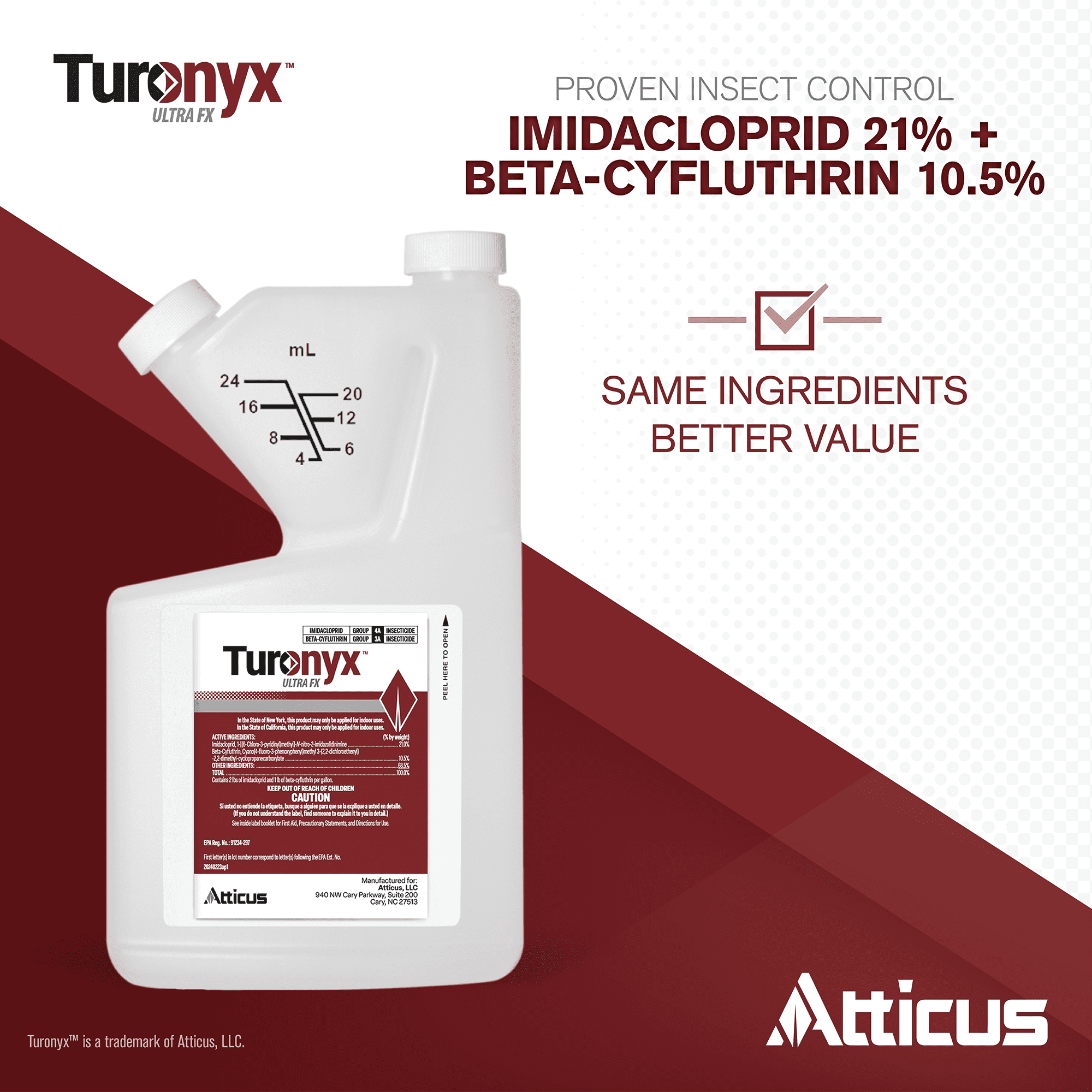 Turonyx Ultra FX Insecticide (400 mL) – (Compare to Temprid FX) – Pest Control for Indoor and Outdoor Use – by Atticus