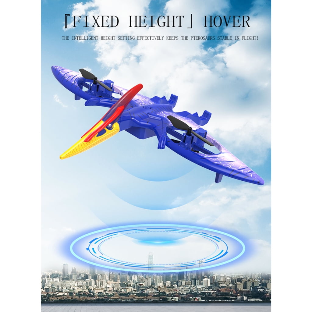 MANNYA Remote Control Glider Aircraft Simulation Pterosaur Airplane Toy 4 Axis LED Flight Easy Operation R/C Jet for Beginners