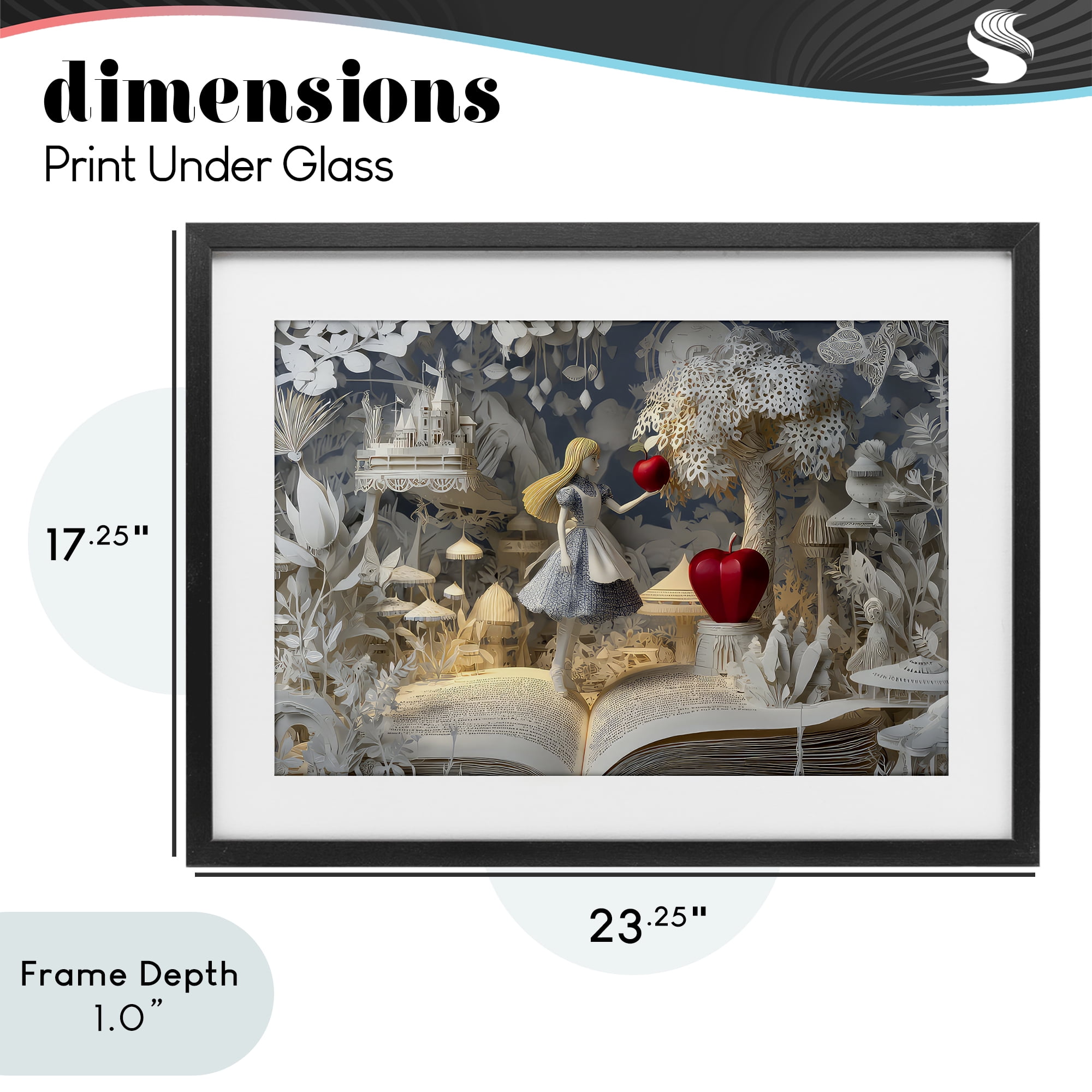 Stupell Industries Fairytale Scene Papercraft Black Framed Print Under Glass, design by The Wands Want