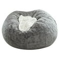 thumbnail image 2 of FYHALE 5 Ft Bean Bag Chair, BeanBag Chairs for Teens and Adults, Living Room Furniture Couch Soft Velvet Sofa Cover, Large Round Lazy Sofa, Gray, 2 of 6