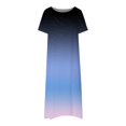 thumbnail image 4 of asddcavvf Robes pour Femmes Robe Décontractée à Manches Courtes Imprimée Col Rond Ourlet Fendu, 4 of 5