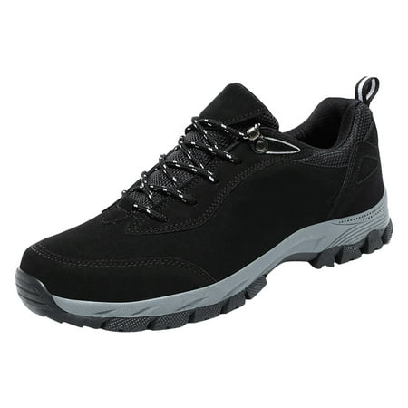 

PLLFRLRT Hiking Shoes Men Outdoor Shoes Non-Slip Trailing Camping Trekking Sneakers Walking Shoes Casual Work Shoes Hiking Sneakers(Black 10.5)