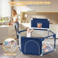 thumbnail image 6 of babyeap Baby Playpen with Basketball Hoop,Playpen for Babies and Toddlers,Hexagonal Fence Baby Play Yards,Navy Blue, 6 of 7