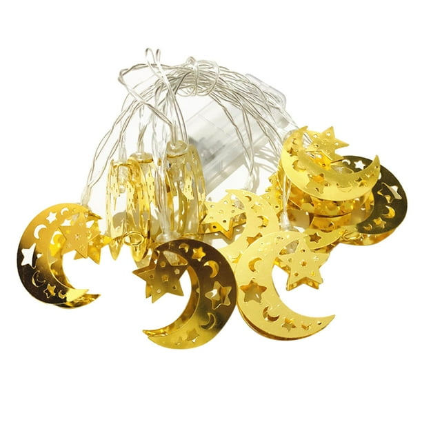 Guirnalda de luces LED con forma de luna para decoración del hogar, dormitorio y eventos blanco