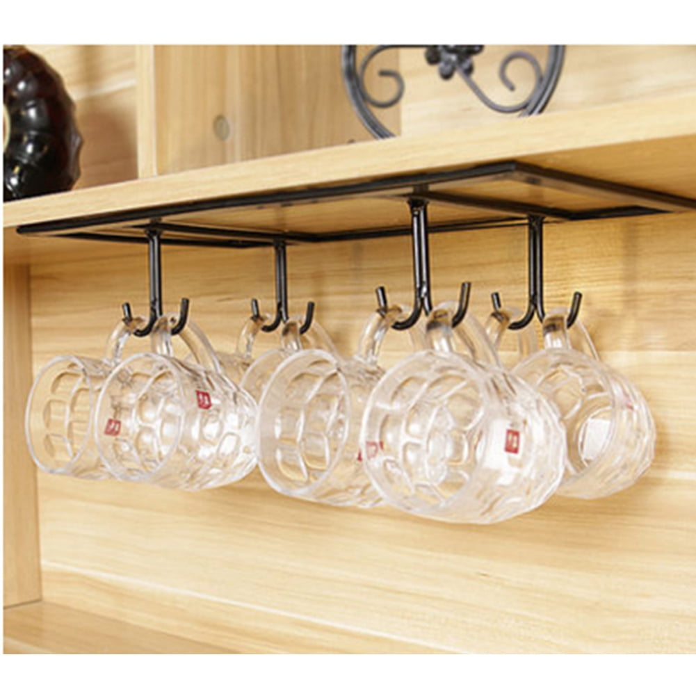 Kitchen Stainless Steel  Mug Cup Holder Under Shelf Hanger Cupboard Storage Rack 
