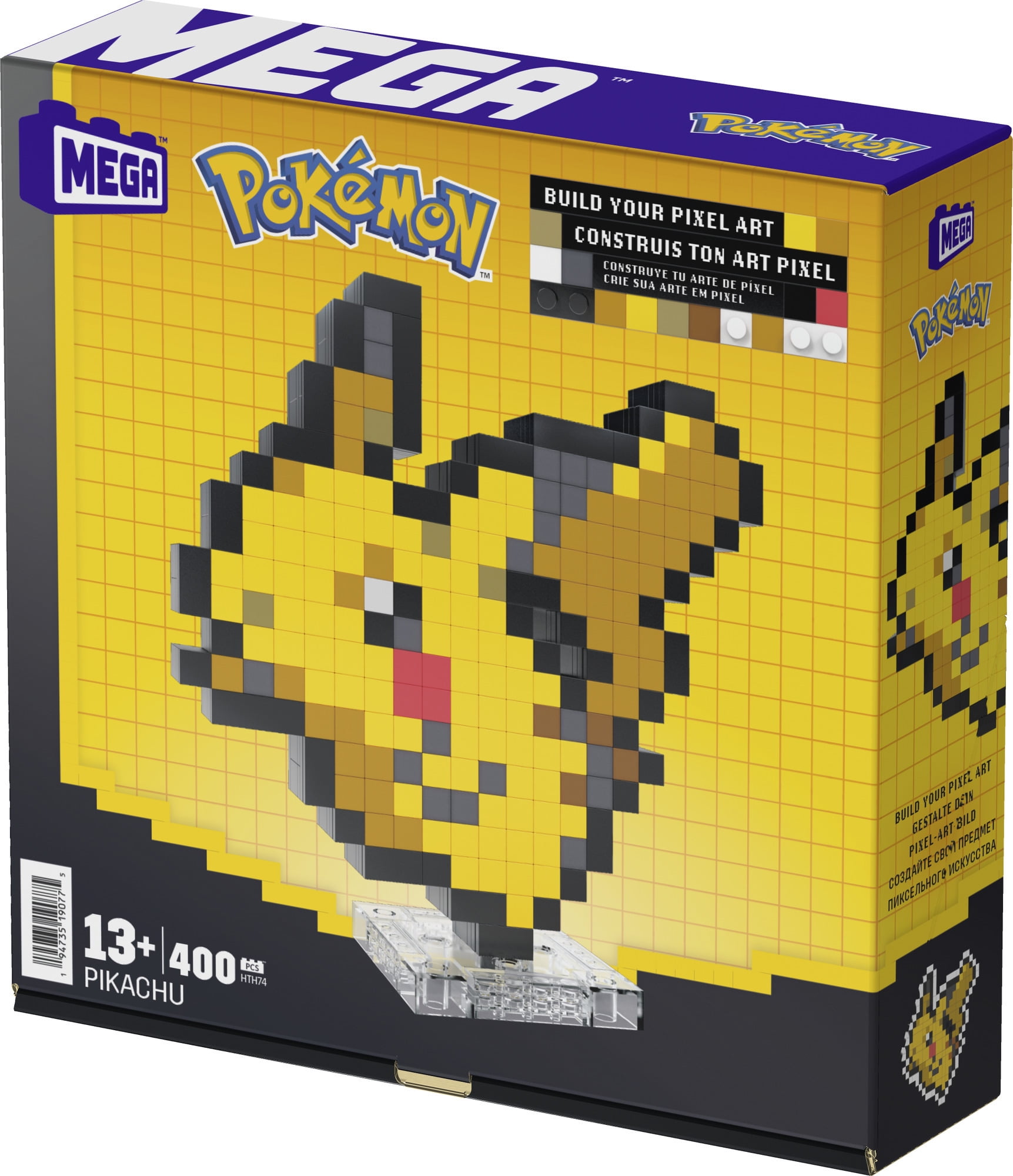 MEGA BLOKS Pokemon Pikachu, Pixel Art, 400 Piece Building Toy Set