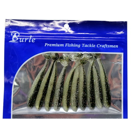 ROZYARD 10Pcs Soft Baits Fishing Lures T-Tail Swimbaits for Bass Fishing Fishing Baits