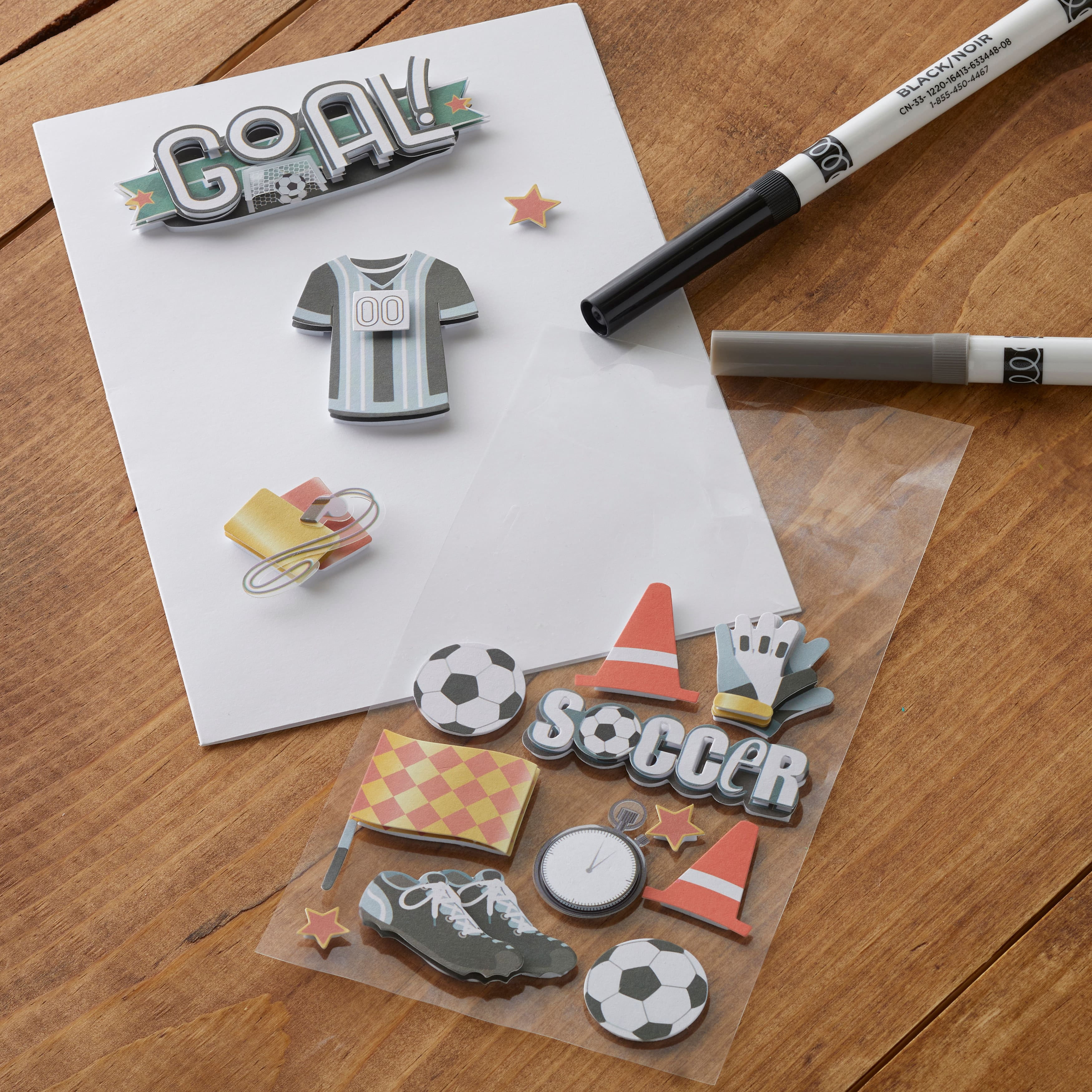 Recollections Soccer Icon Stickers, 12 Pack
