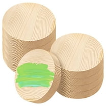 10 Pcs Round Unfinished Wood Circles, 4 x 0.8 in Natural Pine Wood Slices for Crafts, Painting, Sign Making, DIY Engraving, Thick Wooden Plaques for Home and School Projects