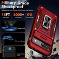 thumbnail image 2 of Tianle for Google Pixel 8A Case with Slide Camera Cover+Screen Protector(1 Pack), 360° Rotated Ring Kickstand Military Grade Shockproof Heavy Duty Protective Cover, Red, 2 of 7