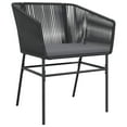 thumbnail image 5 of vidaXL 7 Piece Patio Dining Set with Cushions Black Poly Rattan Glass, 5 of 10