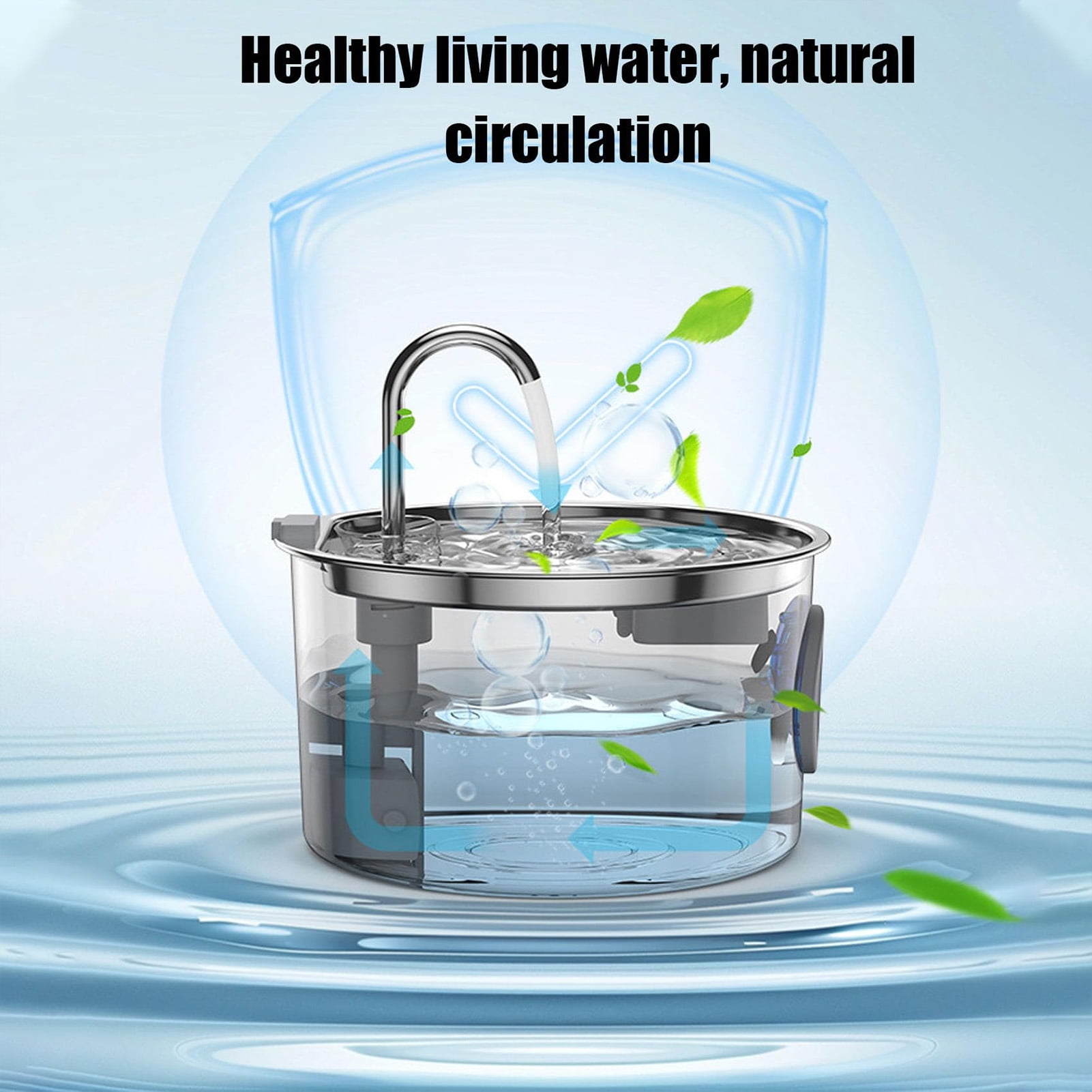 Stainless Steel Pet Drinking Water Fountain with Replacement Filters,Cat Dog Automatic Water Dispenser,Electric Drinking Bowl for Pet
