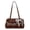 Coffee, variant on PU Leather Wing Tote Bag Lace Bow Underarm Pouch Pearl Accents (Pink)