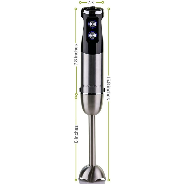 Ovente Electric Cordless Immersion Hand Blender 200 Watt 8-Mixing Speed  with Stainless Steel Blades, Heavy-Duty Portable & Rechargeable Perfect for