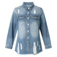 thumbnail image 6 of Miaoju Womens Jean Jacket 2026 Basic Trendy Long Sleeve Denim Jackets Button Down Fitted Western Coat with Pockets, BU2 XL, 6 of 6