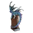 thumbnail image 5 of Spell Caster Metallic Ocean Dragon Perching On Necromancy Skull Books Figurine, 5 of 9