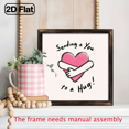 thumbnail image 6 of Square woodcut painting with wooden borders, suitable for decorating rooms, creating a romantic and warm atmosphere.Valentine's Day gift.Embrace love., 6 of 9