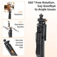 thumbnail image 3 of SelfieShow 70'' Automatic Phone Tripod , Travel Tripod 360° Rotatable, with Remote Control, Suitable for iPhone/Android (Black), 3 of 9