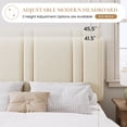 thumbnail image 4 of SHA CERLIN Full Size Platform Bed Frame, Velvet Upholstered Bed with Adjustable Headboard, Vertical Channel Tufted Design, Sturdy Wood Slat Support, No Box Spring Needed, Easy Assembly, Cream White, 4 of 7