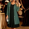 thumbnail image 6 of HongQid Women's Sheer Chiffon Cardigan, 3/4 Sleeve Open Front Duster Rhinestone Trim Edge, Lightweight Layering Jacket Wedding Formal Elegant Evening Outfit Clothing Ladies Dressy Cover Up, 6 of 7