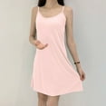 thumbnail image 3 of Womens Nightdress New Nightgowns for Women Spaghetti Strap Nightdress Full Slip Sleep Dress Sleeveless Pajama Comfy Chemise Pinky XL, 3 of 6