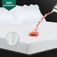 thumbnail image 2 of PiccoCasa Cotton Fitted Mattress Protector Waterproof Bed Mattress Cover with Deep Pocket, White, King, 2 of 7