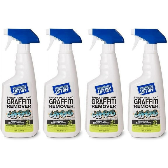 Motsenbocker's Lift Off Spray Paint & Graffiti Remover - Works on Concrete, Vehicles - 4 Pack, 22 Fl Oz