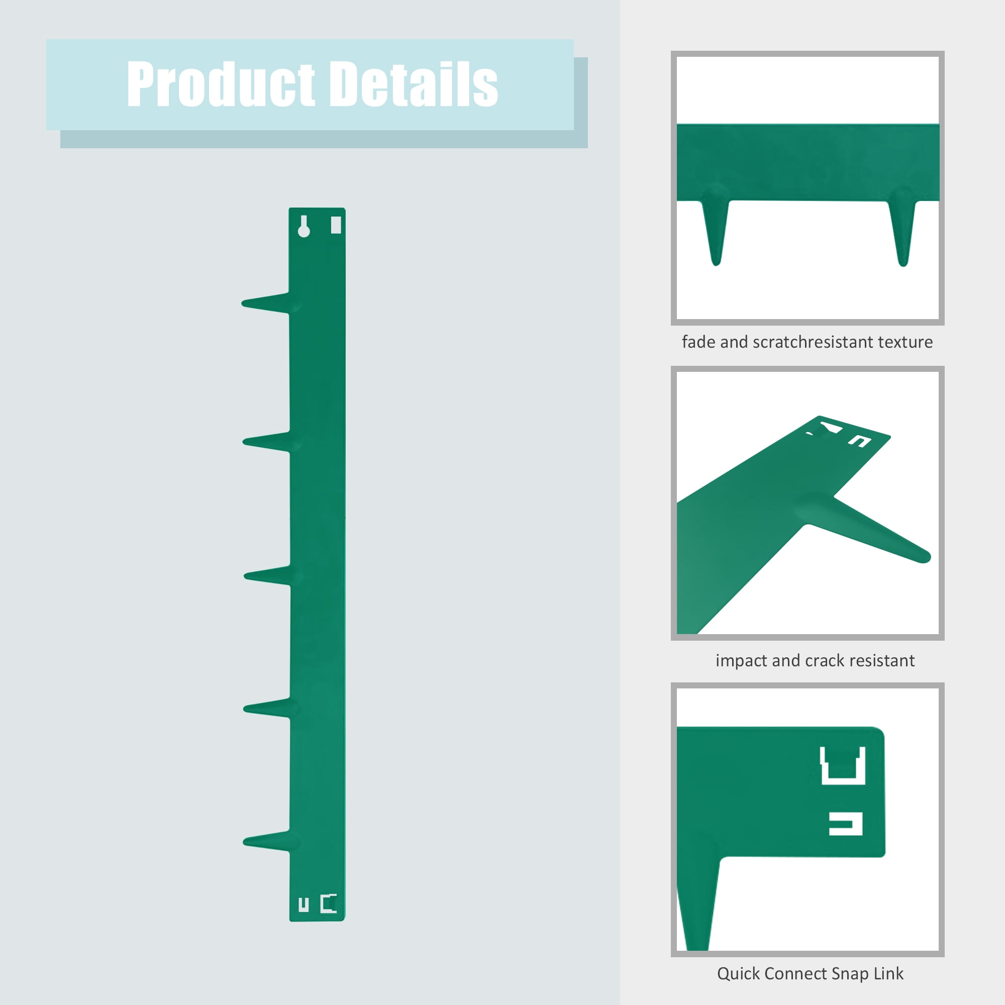MAYEERTY 2 pcs Steel Landscape Edging, 42*8" Heavy Duty Steel Lawn Edging, Hammer Edging for Garden Borders, Green
