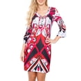 thumbnail image 2 of Women's Printed 3/4 Sleeve Mini Dress, 2 of 4