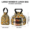 thumbnail image 5 of Sunflowers Striped Black and White Drawstring Lunch Bag Women - Drawstring Lunch Bag Insulated for Work Office - Stain-Resistant Large Lunchbags for Women with Multi-Pockets, 5 of 6