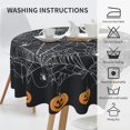 thumbnail image 4 of Halloween Black Tablecloth Round 60 Inch Spider Web Ghost Pumpkin Decorative Table Cloth Washable Wrinkle Stain-Resistant Fall Autumn Table Cover for Party Picnic Dinner, 4 of 6