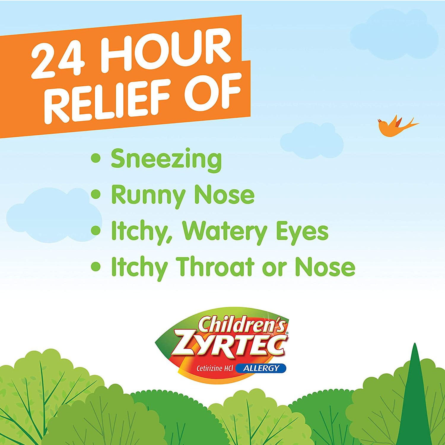 6 Pack Children's Zyrtec 24 hr Dissolving Allergy Tablets, Cetirizine 10 mg, Citrus Flavor,12 Count