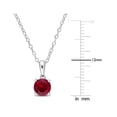 thumbnail image 3 of 1,00 carat (CTW) Collier pendentif Ruby Solitaire cr???? en laboratoire en argent sterling avec cha?«ne, 3 of 4
