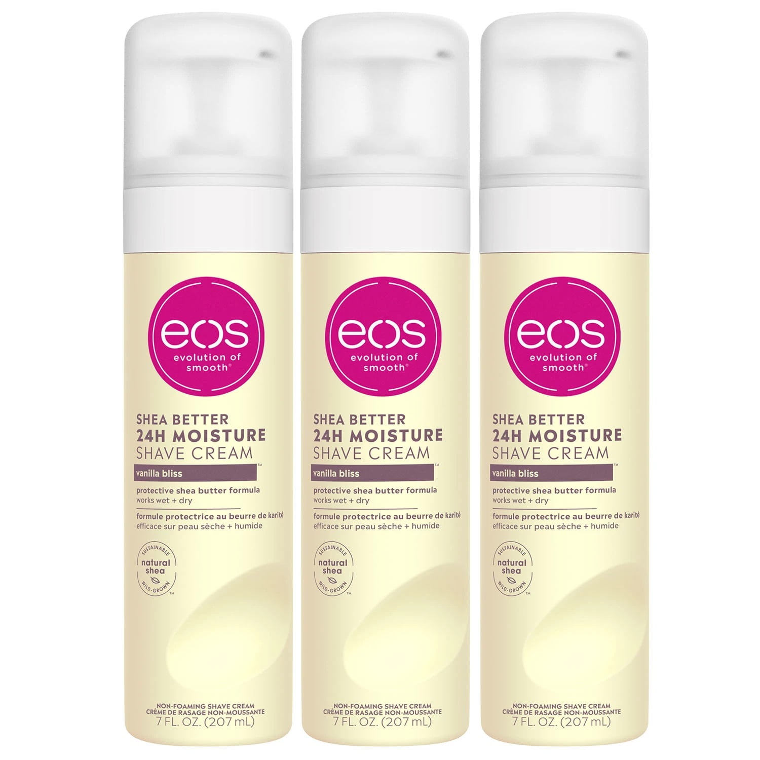 EOS Vanilla Bliss Shave Cream, 7 Fluid Ounce (Pack of 3)